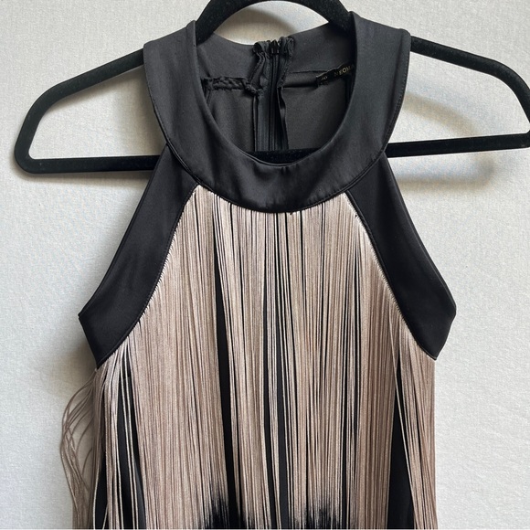 Neoma Black and Pink Fringe Party Jumpsuit Sz M 18” PTP - Picture 3 of 12